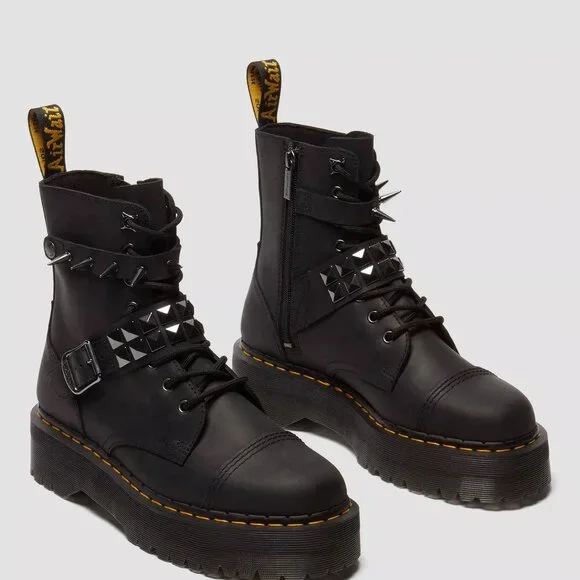 Dr. Martens Jadon Spike Leather Platform Boots, Worn Once, M6, W7, w/ Box, rare - Picture 6 of 6